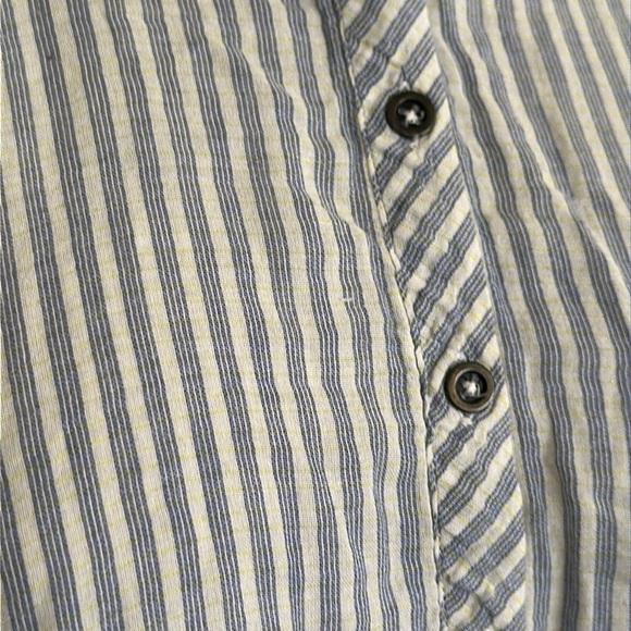 Urban Outfitters BGD Ladies Oversized Lightweight Woven Blue Yellow Stripe Shirt - Picture 3 of 9